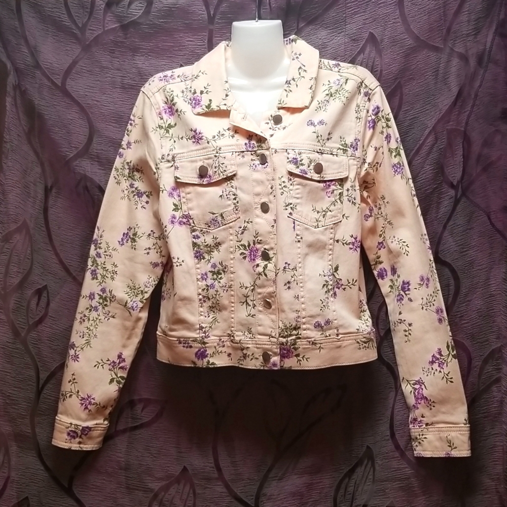 Candie's Floral Jean Jacket - Picture 3 of 5